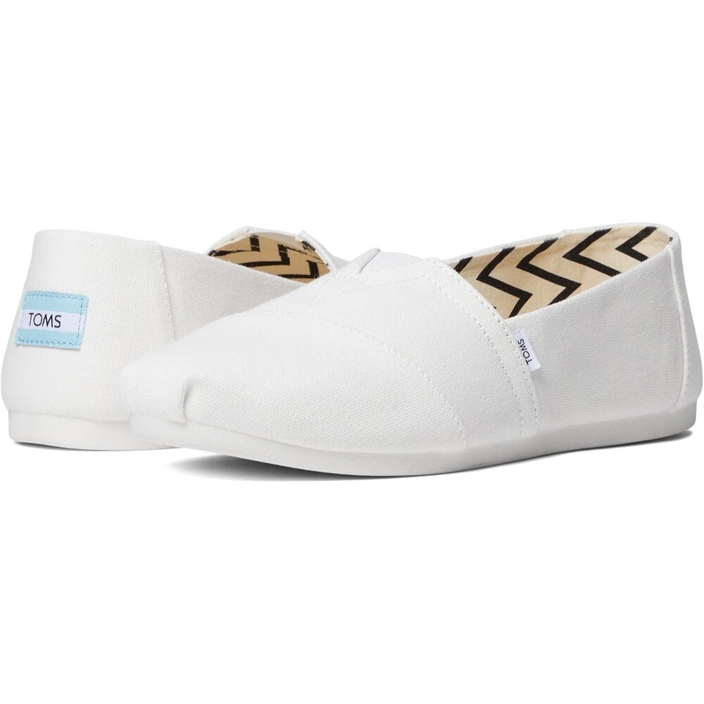 TOMS Women's Alpargata Recycled Cotton Canvas Loafer Flat White Size 11